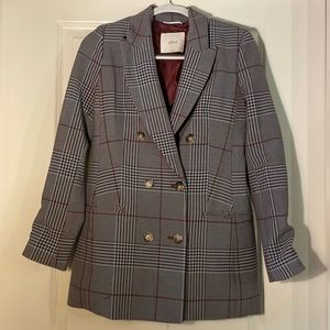 Wilfred Blue Maroon Plaid Blazer